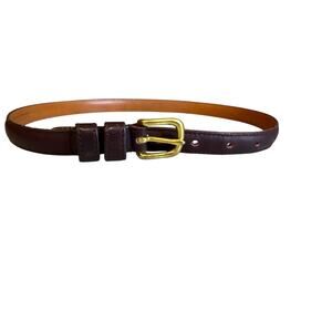 Boys Coach Leather Belt Brown Gold Buckle 26